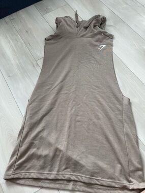 Gymshark Sleeveless Hoodie Tank - Taupe Brown